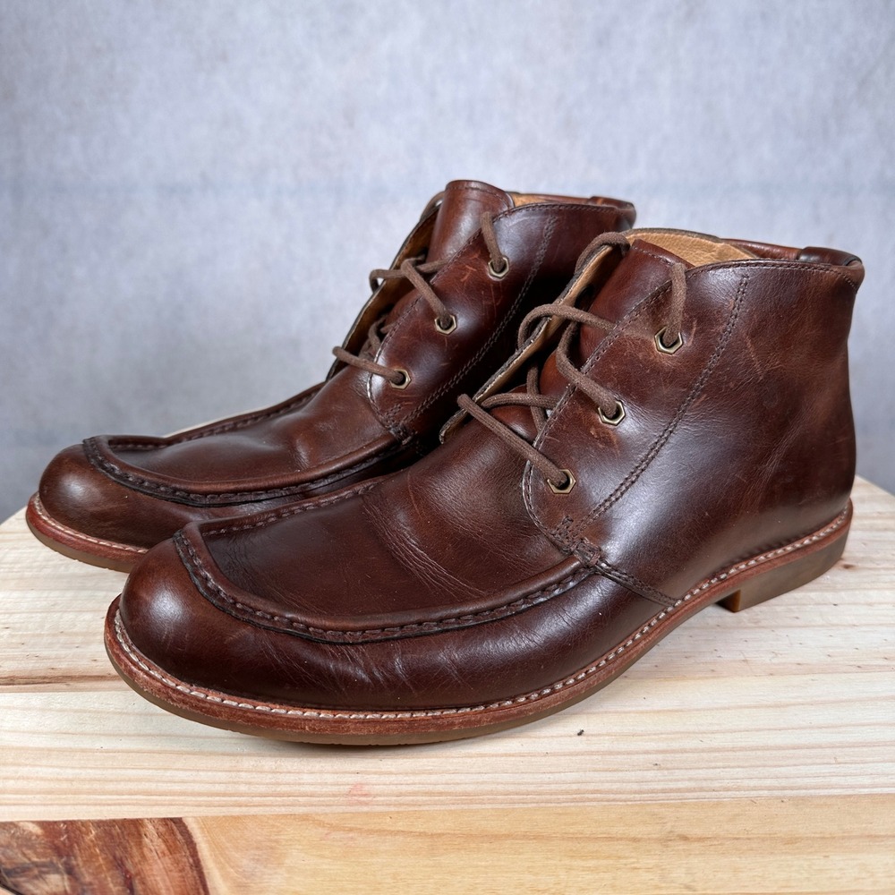 UGG Leighton Chukka Boots Mens 10 Brown Leather Good Moc Toe Lace Up 1001901 - Picture 1 of 16